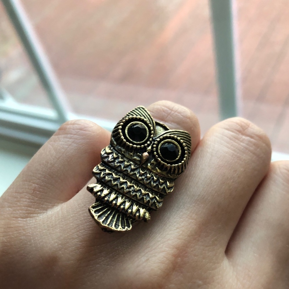 Owl Shaped Adjustable Ring Size 5 and above